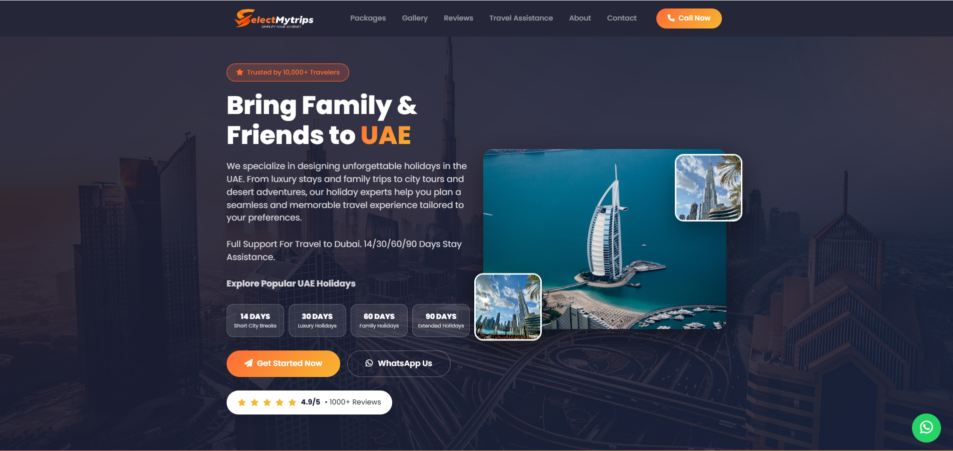 Select My Trips website homepage