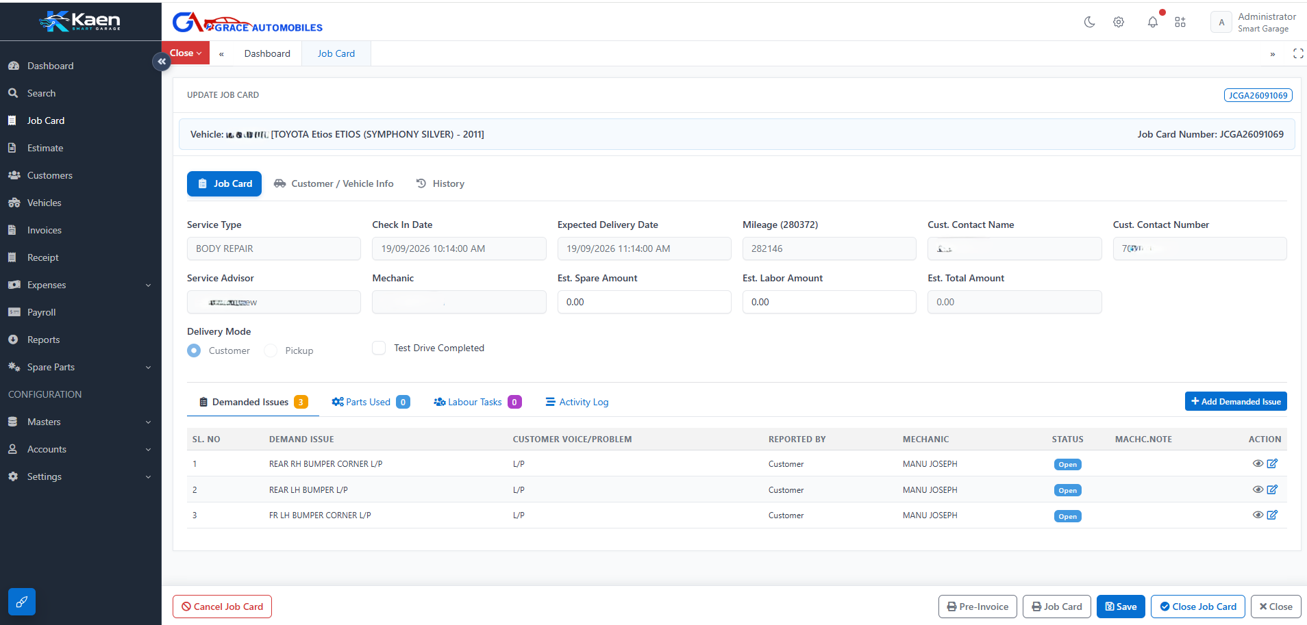 From Job Card to Invoice with Smart Garage